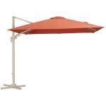 Proloisirs parasol d�port� en aluminium inclinable et orientable ? nh 3 x 3 m ? coloris cr�me et sienne ...