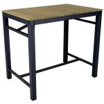 Proloisirs table haute de jardin en aluminium et acacia fsc ? orlando 120 x 80 x 106 ? coloris graphite ...