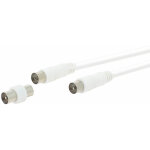 Prolongateur tv 9, 52 mm blanc mle / femelle 2 mtres + adaptateur mle / mle sedea 914202