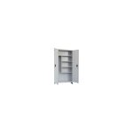 Prometal - armoire a' balai 2 portes cm40x60x179h en tole grise avec serrure