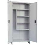 Prometal - armoire a' balai 2 portes cm40x60x179h en tole grise avec serrure Prometal - armoire a' balai 2 portes cm40x60x179h en tole grise avec serrure