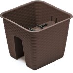 Pot de fleur carr ratolla 27, 2x27, 2x22, 5 cm en plastique ombre - prosperplast