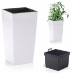Prosperplast urbi grand pot de 49 litres, plastique, 32, 5 x 32, 5 x 61 cm blanc