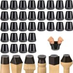Protecteurs de sol en silicone noir pour pieds de chaise - 32 pi�ces, patins en feutre, silencieux et ...