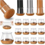 Protection pied de chaise, 20 pi�ces petits protecteurs de sol en silicone transparent avec feutre envelopp�, ...