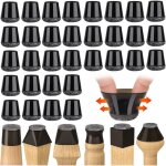 Protection pied de chaise 32 pi�ces, petit patin de chaise protecteurs de sol en silicone noir avec patins ...