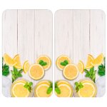 Protection plaque de cuisson 'citrons' en verre tremp wenko pour toute plaques, couvre plaque de cuisson, ...