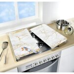 Protection plaque de cuisson 'marbre or' en verre tremp wenko pour toute plaques, couvre plaque de cuisson, ...