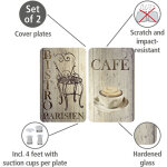 Protection de plaques cuisson 'bistro' wenko lot de 2, couvre plaque universel, résistant aux chocs, ... Protection de plaques cuisson 'bistro' wenko lot de 2, couvre plaque universel, résistant aux chocs, ...