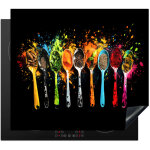 Protection plaque induction cuill�res - �pices - moderne - graffiti - peinture - color� protection vitroc�rami ...