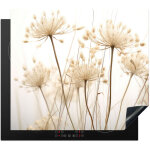 Protection plaque induction fleurs - blanc - lumi�re du soleil protection vitroc�ramique pour cuisiniere ...