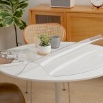 Protection de table ronde transparente epais, nappe transparente ronde pvc, protecteur de table en bois(�paiss ...