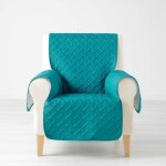 Douceur d'intérieur - protège fauteuil matelassé uni lounge pétrole Douceur d'intérieur - protège fauteuil matelassé uni lounge pétrole