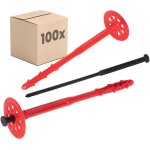 Protektor chevilles pour isolation optimis - 100 pices 10x200mm avec clou plastique pour ite