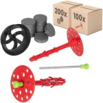 Protektor chevilles pour isolation stabil - set 8x200mm clou plastique (100 pcs + 200 ronds + 1 fraise) ...