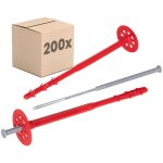 Protektor chevilles pour isolation universel - 200 pices 10x120mm avec clou plastique pour ite