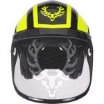Casque forestier avec visi�re extra - large ? coque bicolore haute visibilit� ? protection auditive int�gr�e ...