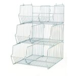 Provost - corbeille fil acier superposable 490 mm - blanc zingu� brillant