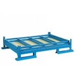 Provost - palette � ridelles rabattables bois / acier 1500 x 1000 mm - charge 500 kg - bleu