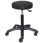 Provost - tabouret atelier roulant noir en polyamide � hauteur r�glable