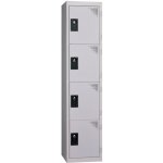 Provost - vestiaire multicases monobloc 1 colonne - 4 cases en acier gris