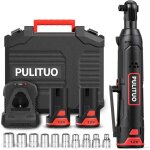Pulituo cl� � cliquet sans fil, 12v cl� � cliquet �lectrique 50n. m 3 / 8 pouces kit de cliquet, 2 batteries ...
