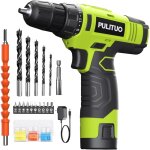 Pulituo kit de perceuse sans fil vert 12 v avec batterie et chargeur, perceuse lectrique pour amlioration ...