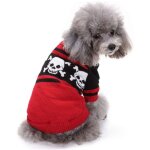 Pull d'halloween pour animaux de compagnie avec cr�ne, v�tements pour animaux de compagnie, pull d'automne ...