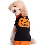 Pull d'hiver pour chien citrouille en tricot (s, orange)