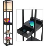 Puluomis - lampadaire sur pieds avec étagères 159cm, lampadaire en bois avec interface usb et type - ... Puluomis - lampadaire sur pieds avec étagères 159cm, lampadaire en bois avec interface usb et type - ...