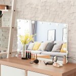 Puluomis - led miroir de maquillage 58x45cm hollywood avec ecran tactile & loupe de grossissant 10x