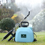 Pulv�risateur �lectrique de jardin 8l rechargeable usb, bleu clair, pulv�risateur � pression avec 3 buses, ...