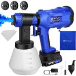 Pulv�risateur de peinture sans fil et batterie hvlp sans air kit de pistolet de pulv�risation �lectrique ...