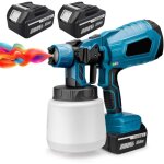 Pulv�risateur de peinture sans fil, pistolet � peinture en pulv�risation �lectrique avec conteneur de ...