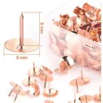 Punaises de pouce 400 points, punaises en or rose punaises de bureau rondes en acier de 3 / 8 po pour ...