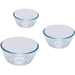 Pyrex lot de 3 bols 0. 5 l, 1. 0 l 2. 0 l import grande bretagne