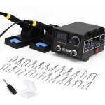 Pyrograveur 100 w avec 23 pi�ces pointues et deux stylos, kit de pyrogravure pour bois, cuir et li�ge ...