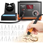 Pyrograveur sur bois, preciva 937d num�rique kit de pyrograveur, graveur bois 25w avec 20 pointes, 250 ...