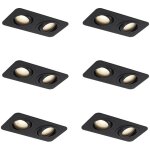 Qazqa - alberto - spot encastrable - 6 pièces - l 17. 5 cm - noir - moderne - éclairage extérieur - salle ... Qazqa - alberto - spot encastrable - 6 pièces - l 17. 5 cm - noir - moderne - éclairage extérieur - salle ...