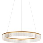 Anello chandelier - led suspension - 1 lumire -  78 cm - laiton - moderne - clairage intrieur - salon ...