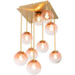 Qazqa - athens - plafonnier - 9 lumi�re - l 31 cm - rose - art deco - �clairage int�rieur - salon i chambre ...