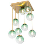 Qazqa - athens - plafonnier - 9 lumi�re - l 31 cm - vert - art deco - �clairage int�rieur - salon i chambre ...