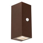 Baleno - applique murale avec d�tecteur - 2 lumi�re - l 8. 3 cm - brun rouille - rustique - �clairage ...
