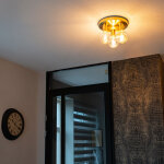 Qazqa - facil - plafonnier - 3 lumi�re - � 250 mm - dor� - design, moderne - �clairage int�rieur - salon ...