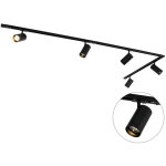 Jeana luxe - syst�me de rail spot luminaire plafond, plafonnier compatible pour led - 5 lumi�re - l 285. ...