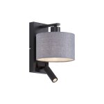 Puglia - led applique murale avec lampe de lecture - 1 lumi�re - l 18 cm - gris - moderne - �clairage ...