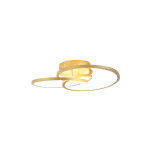 Qazqa - rowin - led dimmable plafonnier variateur inclus - 1 lumi�re - l 45 cm - dor� / laiton - design ...