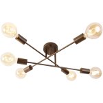 Qazqa - sydney - led plafonnier - 6 lumire -  55 cm - bronze - design - clairage intrieur - salon ...