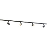 Qazqa ? syst�me de rail spot luminaire plafond 4 lumi�res ? longueur 194 cm ? couleur noir ? compatible ...