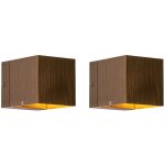 Qazqa transfer - led dimmable applique murale variateur inclus - 2 pi�ces - l 8 cm - bronze - moderne ...